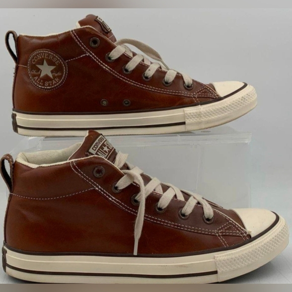 Chuck Taylor All Star Street Mid 'Pinecone’ Leather Sneakers Size 8 MSRP $160 - Picture 3 of 10